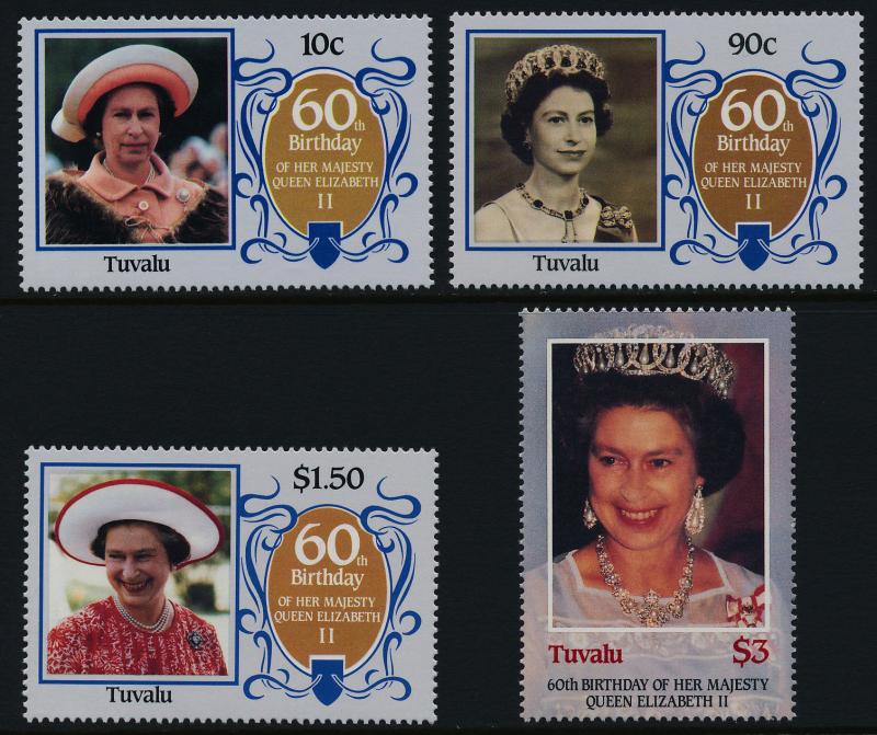 Tuvalu 357-60 MNH Queen Elizabeth 60th Birthday