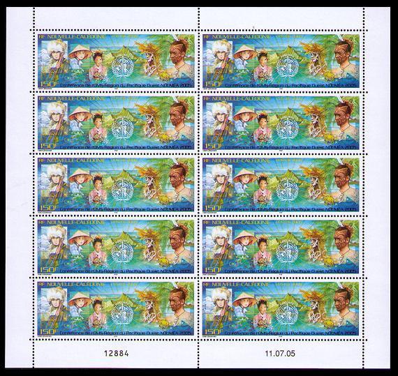 New Caledonia East Pacific Region Sheetlet of 10v SG#1354 MI#1371