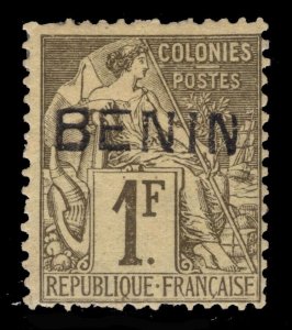MOMEN: FRENCH BENIN SC #13 1892 MINT OG H SIGNED $475 LOT #68687*