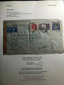 1940 Calcutta India Airmail Censored Cover To Philadelphia Pa USA Via Pacific