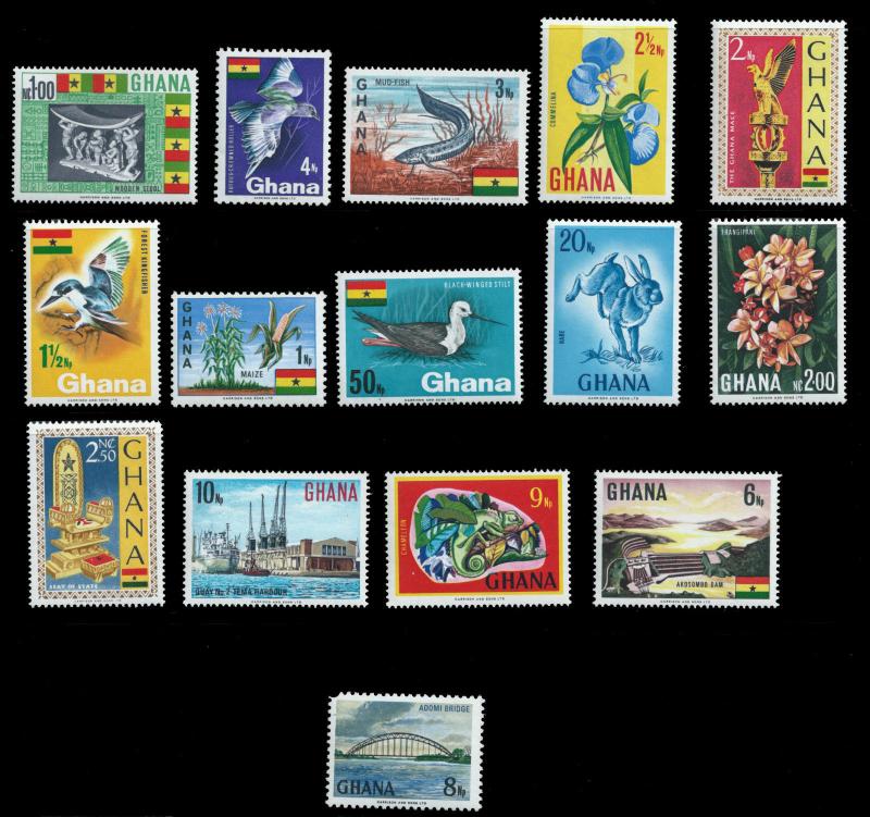 GHANA #286-300, MNH