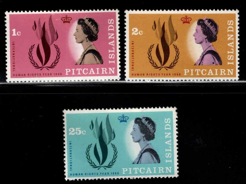 Pitcairn Islands Scott 88-90 MH*  Human Rights set 1968