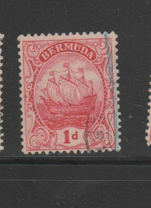 BERMUDA #42a  1919  1p  CARAVEL     F-VF  USED  b