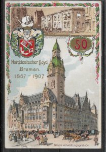 Germany Postcard,Chromo-Litho,Coat of Arms,Hansestadt Bremen,Norddeutscher Lloyd