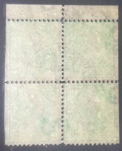 U.S. #374a VF Used Top Booklet Block/4 w/ Tab; Dead Post Office