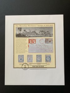 SCOTT 3694, FULL SHEET FDC COVER OF HAWAIIAN MISSIONARY STAMPS, YEAR 2002