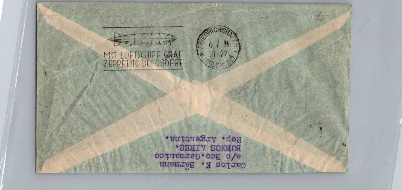 1934 Argentina Buenos Aires Graf Zeppelin LZ 127 Cover To  Germany Coburg