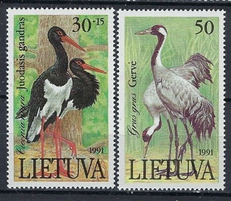 Lithunia 403-04 MNH 1991 Birds