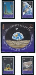 British Virgin Is 910-14 MNH 1999 30th anniversary of 1st Moon Landing (ak2303)