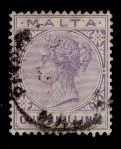 MALTA QV SG29, 1s pale violet, FINE USED. Cat £21.