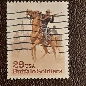 US Scott # 2818; used  29c Buffalo Soldiers from 1994; VF centering; off paper