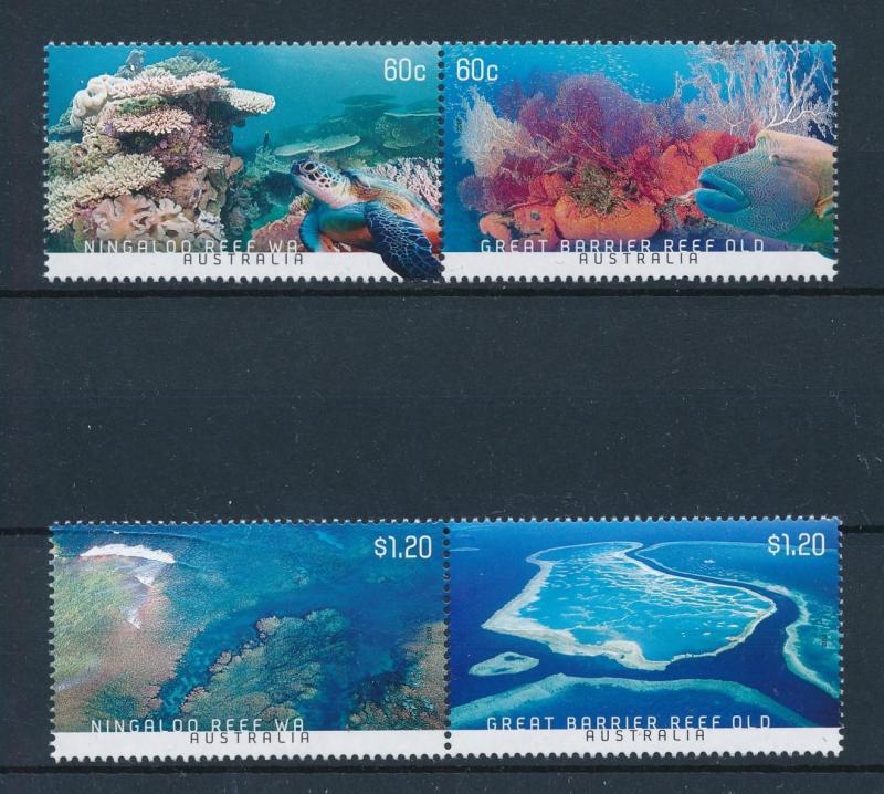 [74279] Australia 2013 Marine Life Corals Turtle 2 Pairs MNH