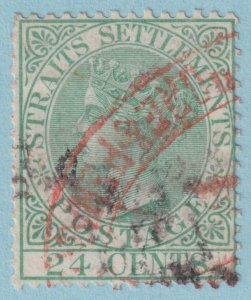 STRAITS SETTLEMENTS 15  USED - INTERESTING CANCEL - NO FAULTS VERY FINE! - SXC