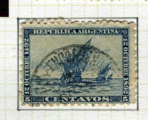 ARGENTINA; 1892 early America Discovery issue fine used Shade of 5c. value