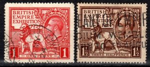 Great Britain #185-6  F-VF  Used CV $13.50  (X211)