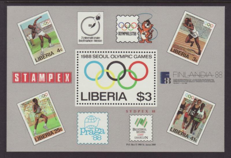 Liberia 1081 Olympics Souvenir Sheet MNH VF