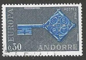 Andorra, French Admin  Scott 182  Used  Europa