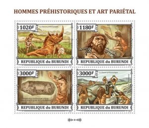 BURUNDI 2013 - Prehistoric humans M/S. Official issues.