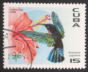 CUBA Sc# 3749  TROPICAL BIRDS  BUTTERFLY  15c  1996  used cto