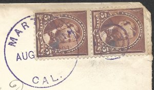 Doyle's_Stamps: Martinez, CAL to Austria Postal History Cover, Sct #223 pr