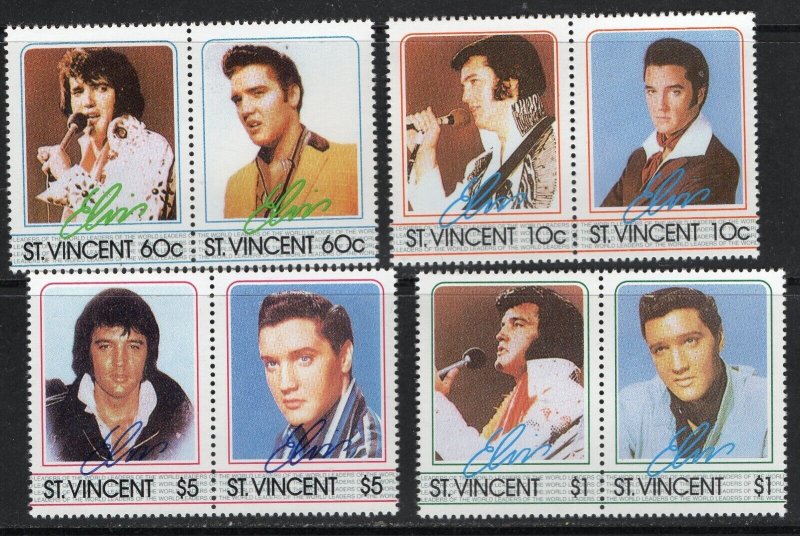 Thematic stamps ST.VINCENT 1985 ELVIS 8v mint