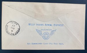 1927 Dominican Republic To Port Au Prince Haiti First Flight Airmail Cover FFC