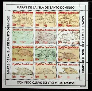 DOMINICAN REP. Sc 1616-17 NH 2 MINISHEETS OF 2017 - HISTORICAL MAPS - (CT5)