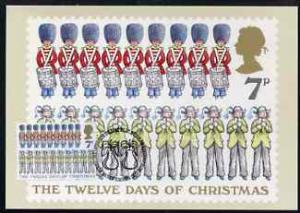 Great Britain 1977 QEII Christmas 7p PHQ card (12 Lords &...