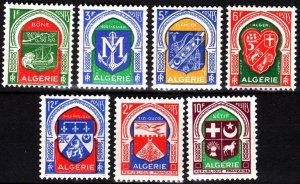 ALGERIA 1956-58 Definitive: Town Arms. with RF and Republique Francaise. 7v, MNH