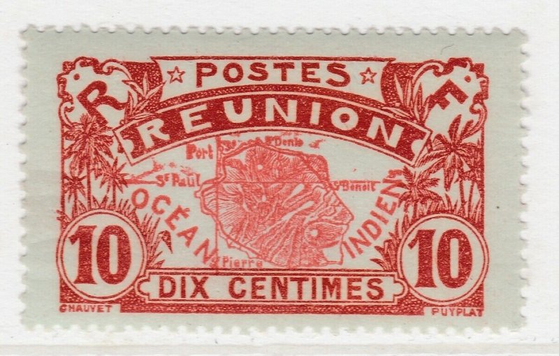 French Colony Reunion 1907-30 10cMH* Stamp A20P48F2756-