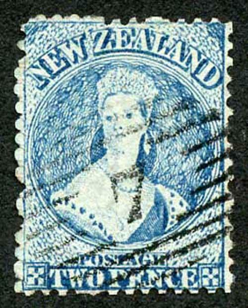 New Zealand SG107 2d pale Blue Plate 1 (worn) Perf 12.5 fine used