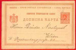 aa1512 - SERBIA - POSTAL HISTORY - STATIONERY CARD from LOZNICA to WIEN Sabac-