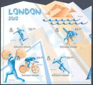 SOLOMON ISLANDS 2012 LONDON OLYMPICS SHEET IMPERFORATED