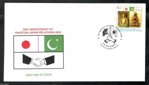 Pakistan 2002 Japan Diplomatic Relation Buddha Buddhism Flags Sc 987 FDC # 7028