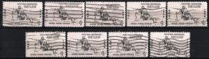 SC#1179 4¢ Shiloh (1962) Used Lot of 9 Stamps