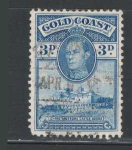 Gold Coast 1938 King George VI & Christiansborg Castle 3p Scott # 119 Used