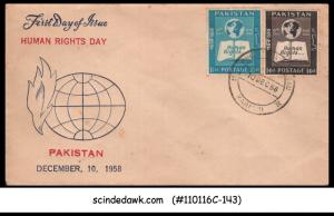 PAKISTAN - 1958 HUMAN RIGHTS DAY - 2V-  FDC