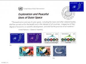 UN SC22 Outer Space Souvenir Card New York Cancel FDC