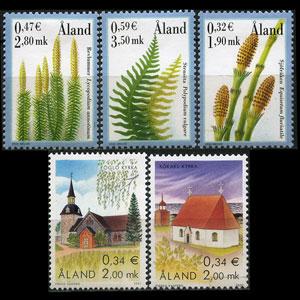 ALAND IS. 2000 - Scott# 177-82 Swamp Plants Set of 5 LH