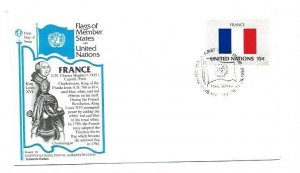 United Nations #334 15c Flag Series 1980, France, Aristocrat Cachets FDC