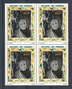 Comoro Islands 1973 Airmail, Pablo Picasso (1v Cpt, B/4) MNH CV$48