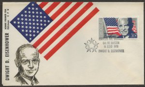 7/14/1970 Uruguay Cover Dwight D Eisenhower C-371 FDC American Flag