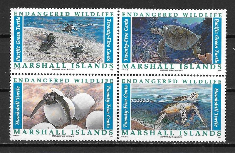 Marshall Islands 380a Endangered Wildlife block MNH