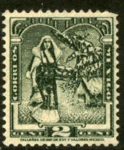 MEXICO 730, 2c TEHUAHA NATIVE LADY. UNUSED, No gum.