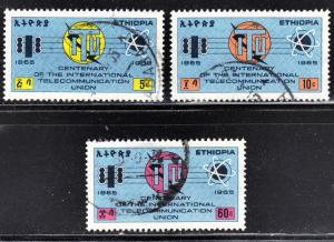 Ethiopia Scott 439-41 complete set  F to VF used.