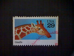 United States, Scott #2705, used(o), 1992, Wild Animals: giraffe, 29¢