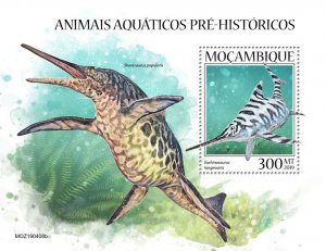 MOZAMBIQUE - 2019 - Prehistoric Water Animals -Perf Souv Sheet-Mint Never Hinged