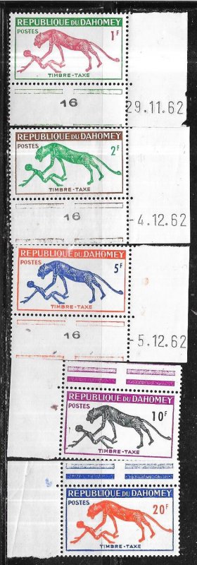 Dahomey #J29-J33  Imperf set complete  (MNH) CV$5.00