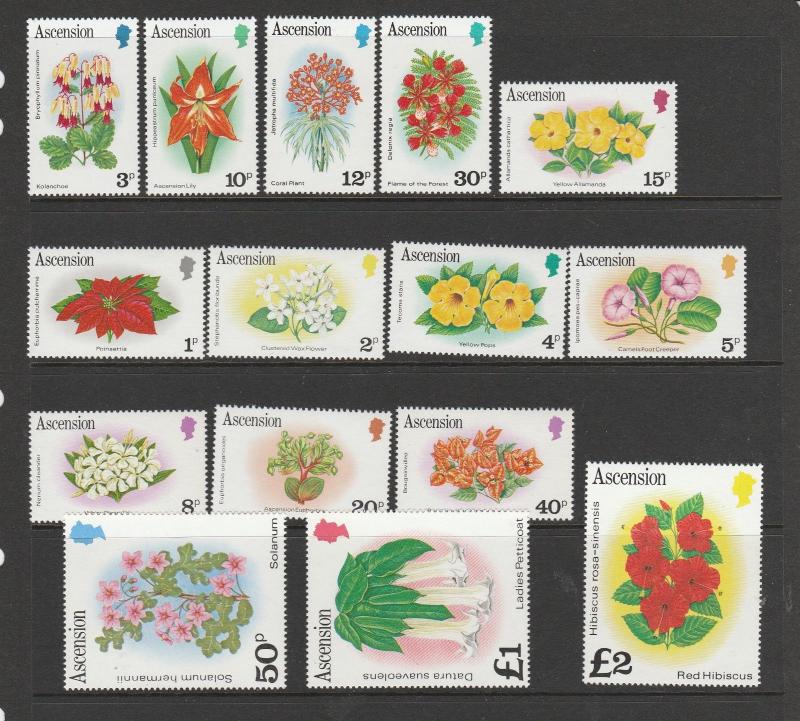 Ascension 1981 Flower defs UM/MNH SG 282a/296a