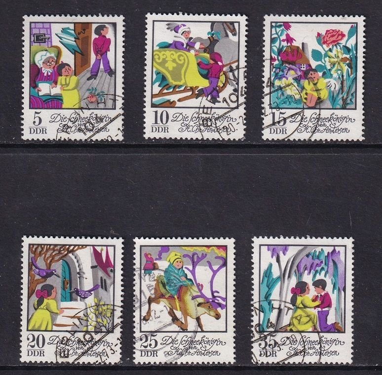 German Democratic Republic   DDR   #1417-1422 used 1972 Anderson's snow ...